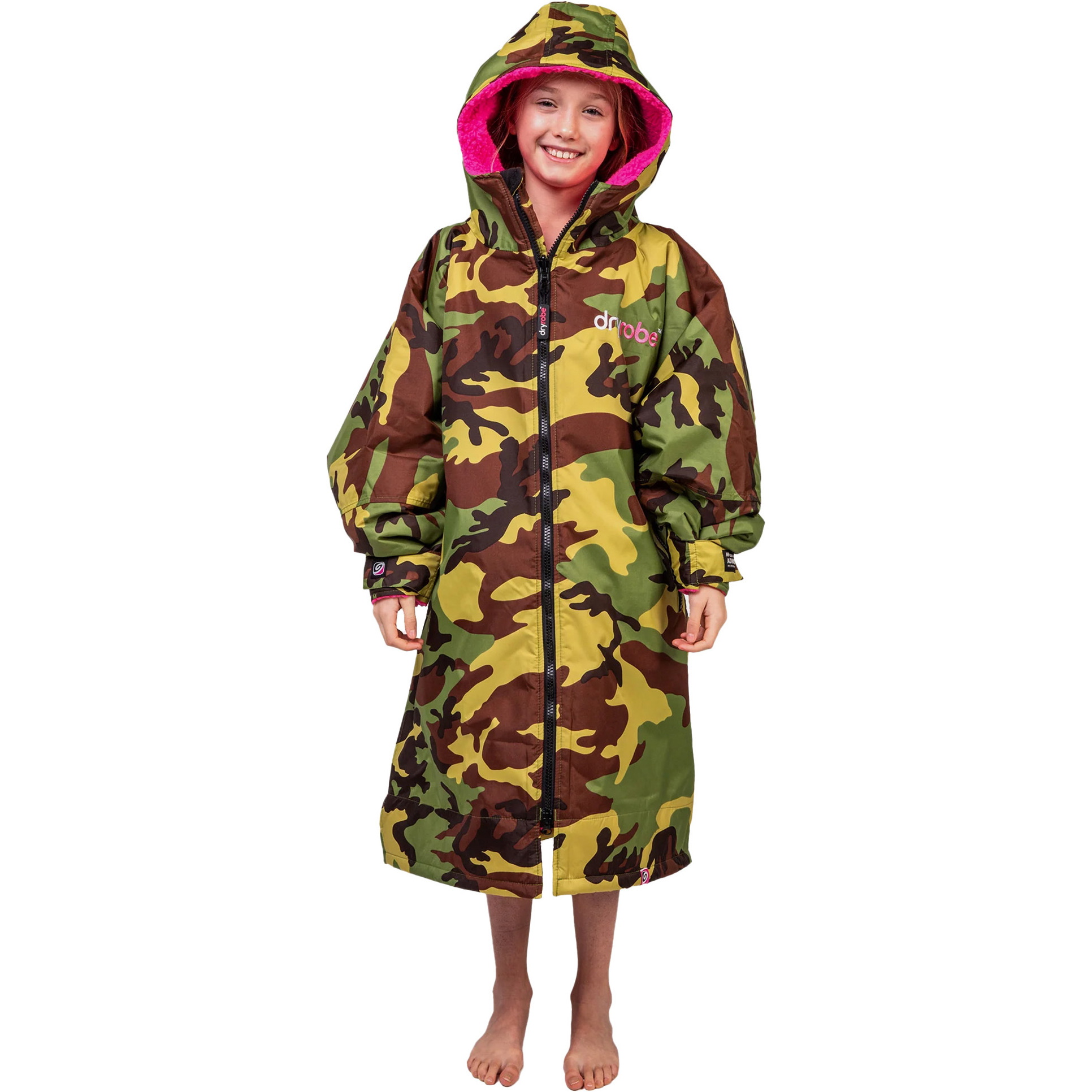 2025 Dryrobe Roupão De Troca De Roupa De Manga Comprida Junior Advance V3 V3KSLSDA - Pink / Camuflagem